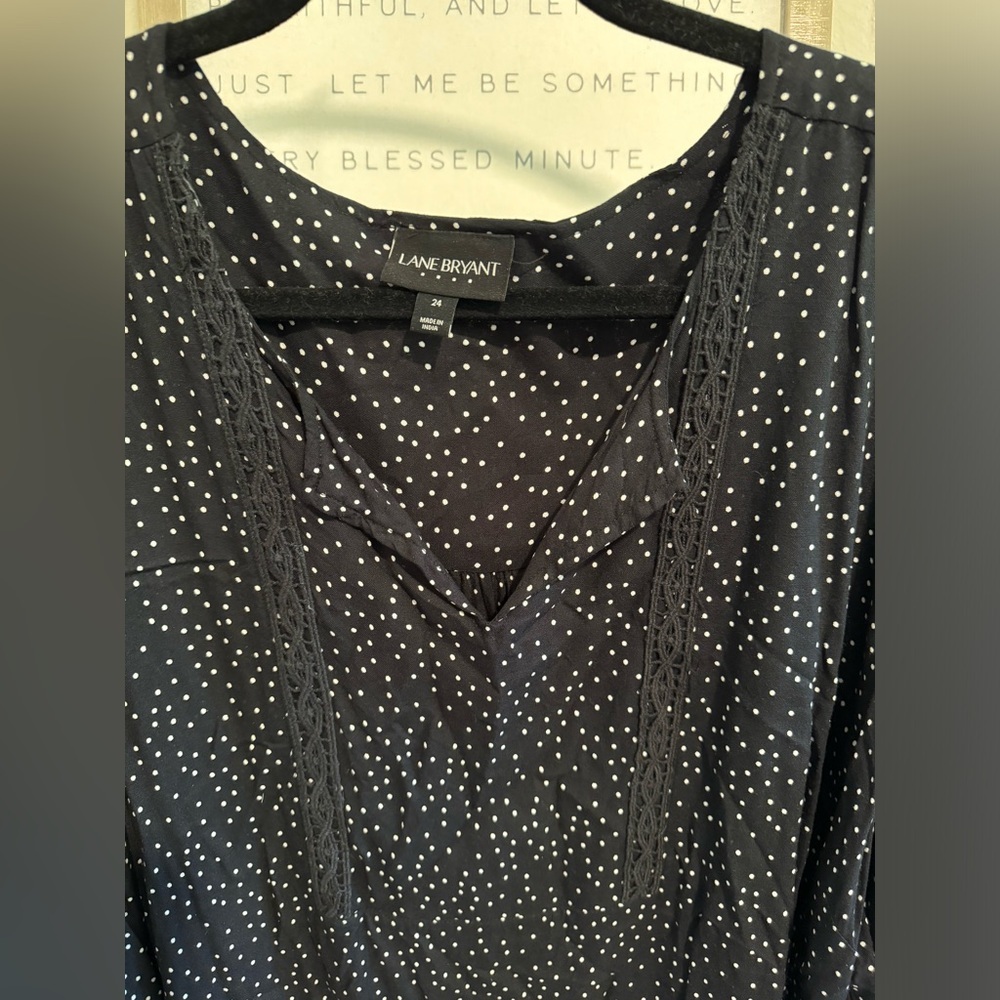 Classic black and white Polka dot long sleeve blouse